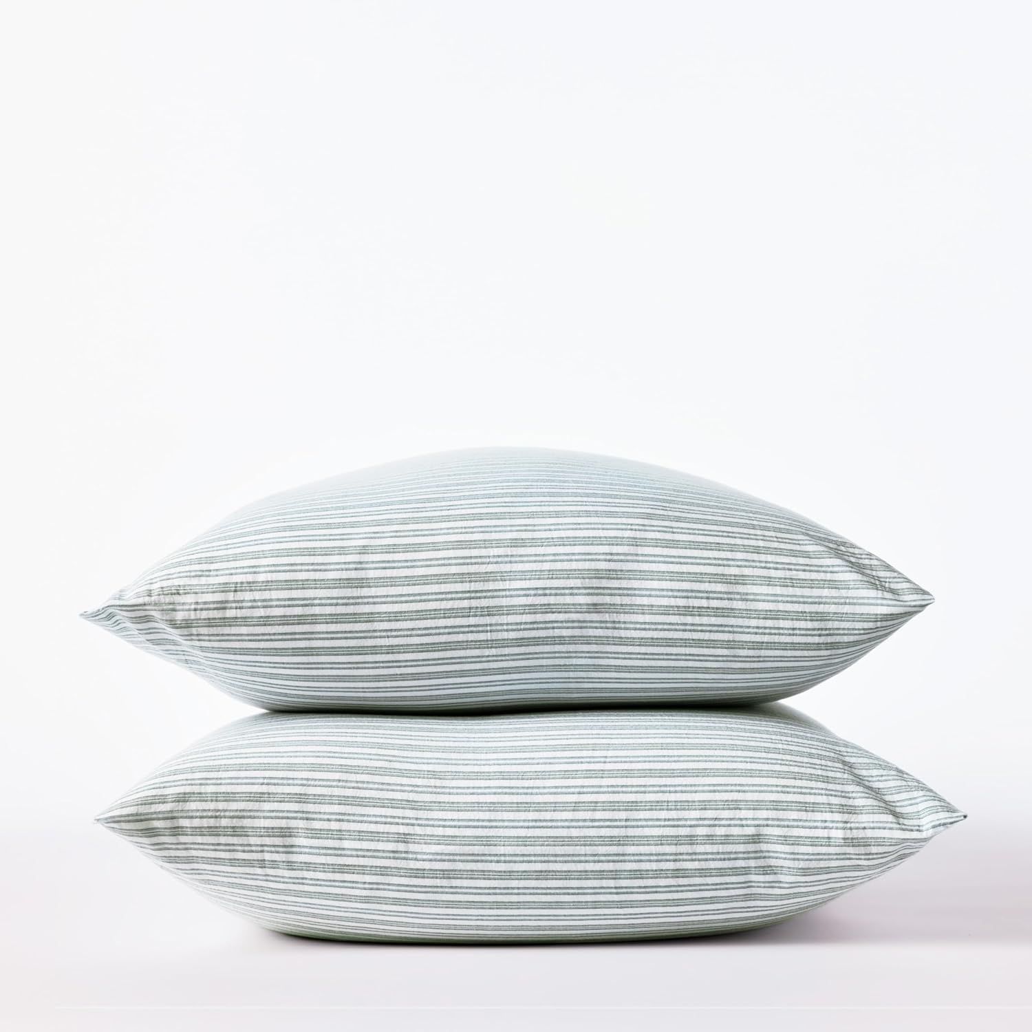 King Size Organic Cotton Striped Pillowcases Set of 2