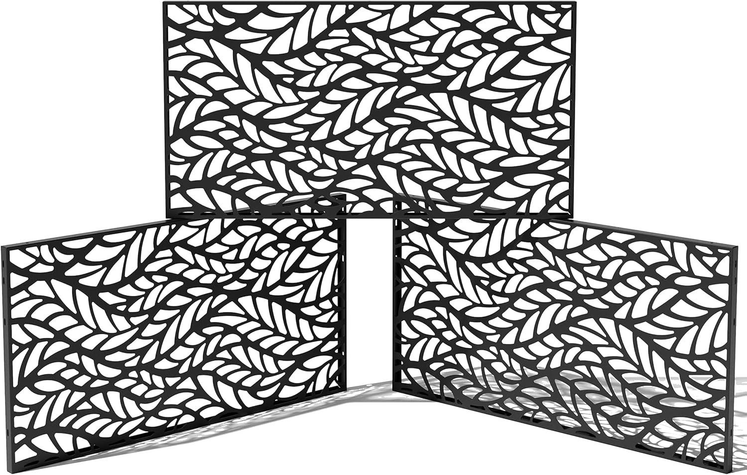 Black Durable Plastic Folding Privacy Screen Panels