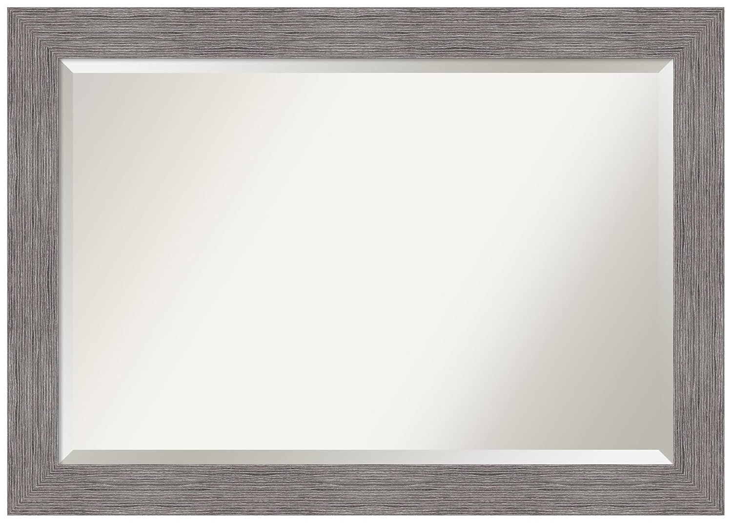 Pinstripe Plank Grey Rectangular Vanity Wall Mirror 42"x30"