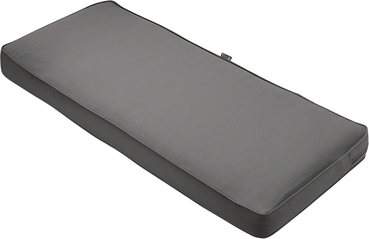 Gray Foam-Filled Outdoor Rectangle Chair Cushion
