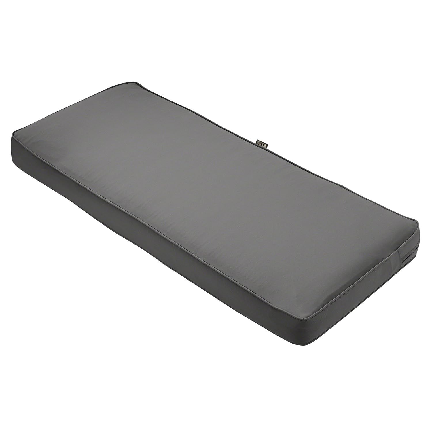 Gray Foam-Filled Outdoor Rectangle Chair Cushion