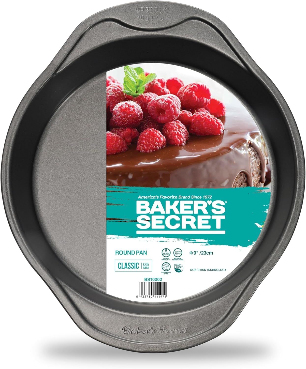 Baker's Secret 9" Non-Stick Carbon Steel Round Cake Pan