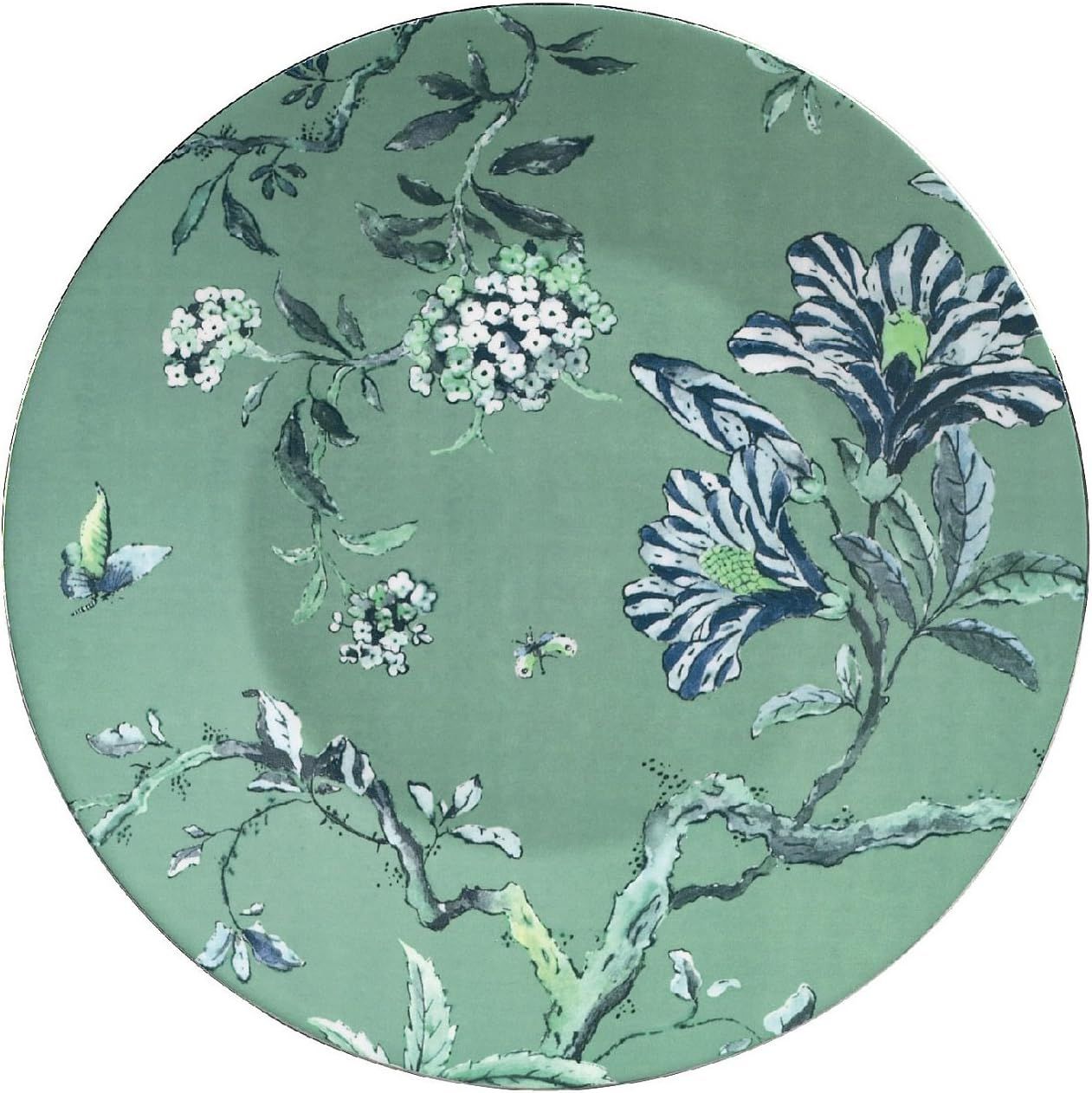 Green Chinoiserie Porcelain Salad/Dessert Plate