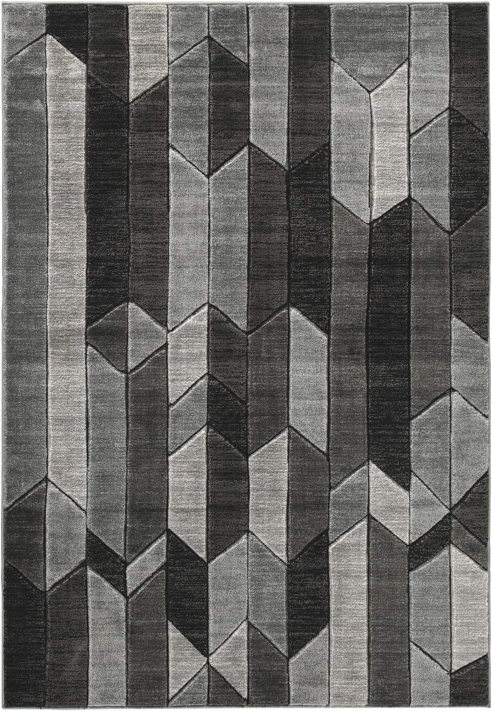 Gray Geometric Cubist 7 x 10 Foot Area Rug