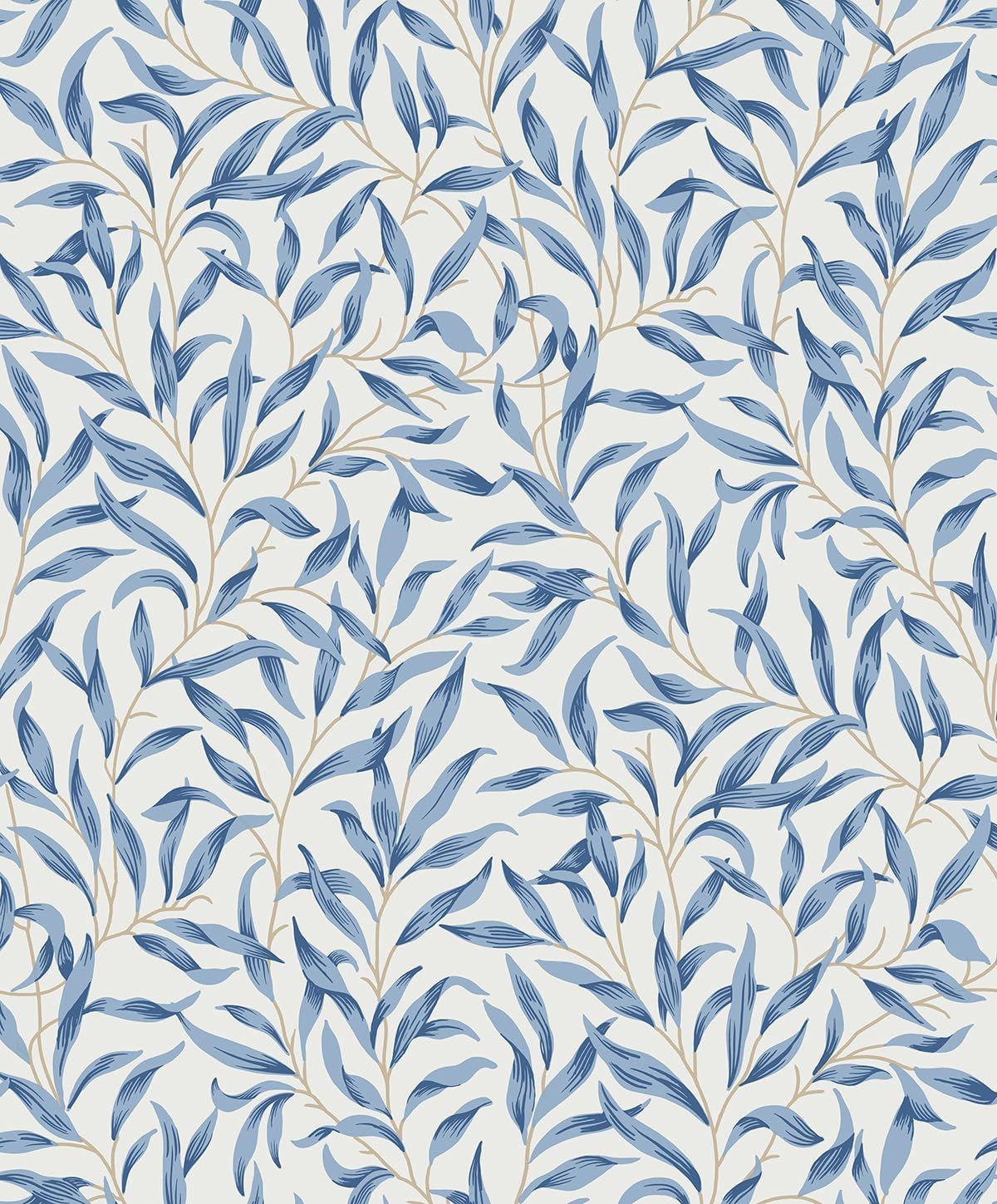 Blue Lake Botanical Peel and Stick Vinyl Wallpaper