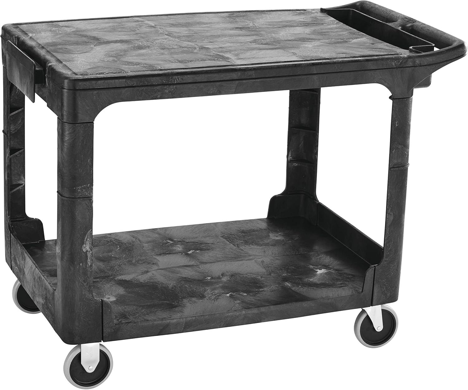 Medium Black Structural Foam 2-Shelf Utility Cart