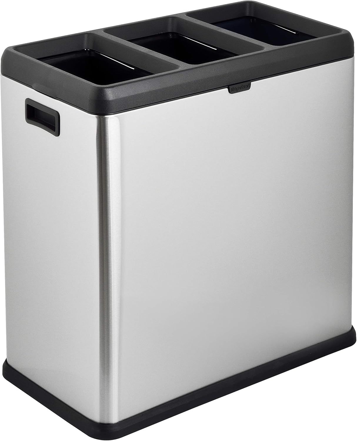 Silver Stainless Steel 16-Gallon Open Top Recycling Bin