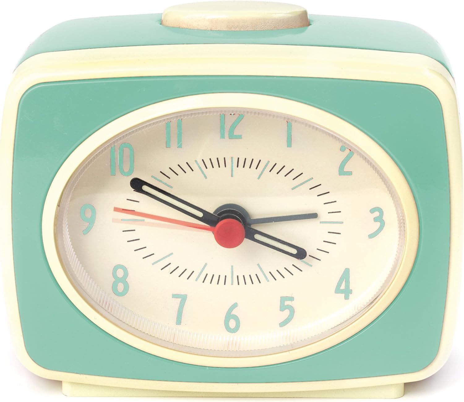 Mint Green Classic Kids Alarm Clock with Glow Face