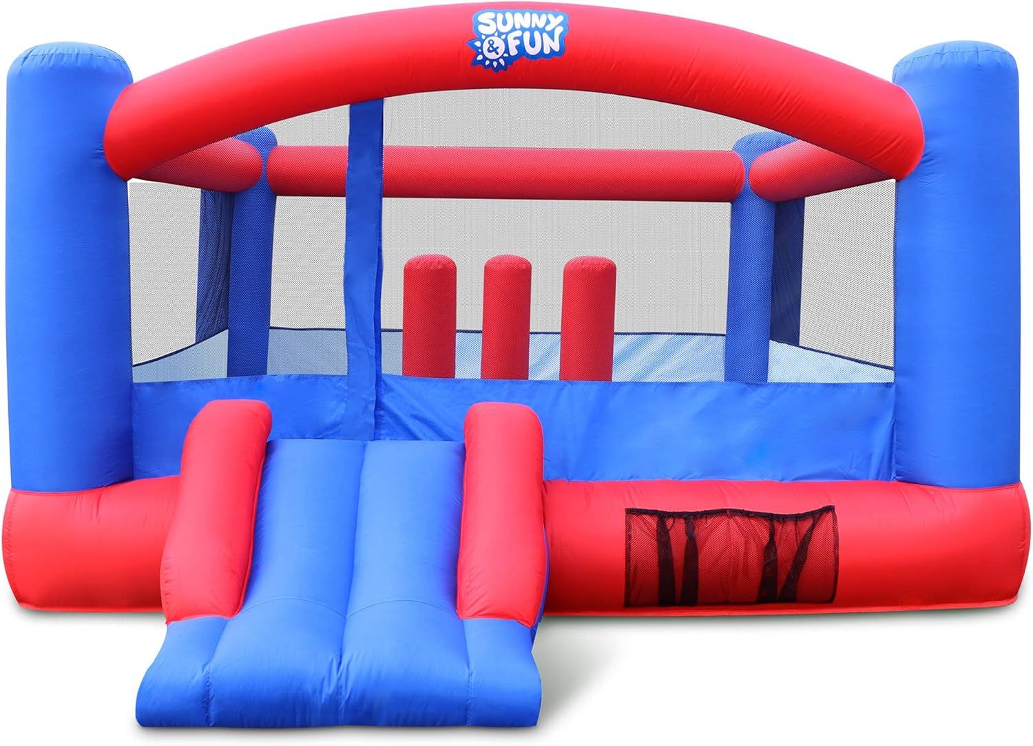 Sunny & Fun Red and Blue Inflatable Bounce House with Slide