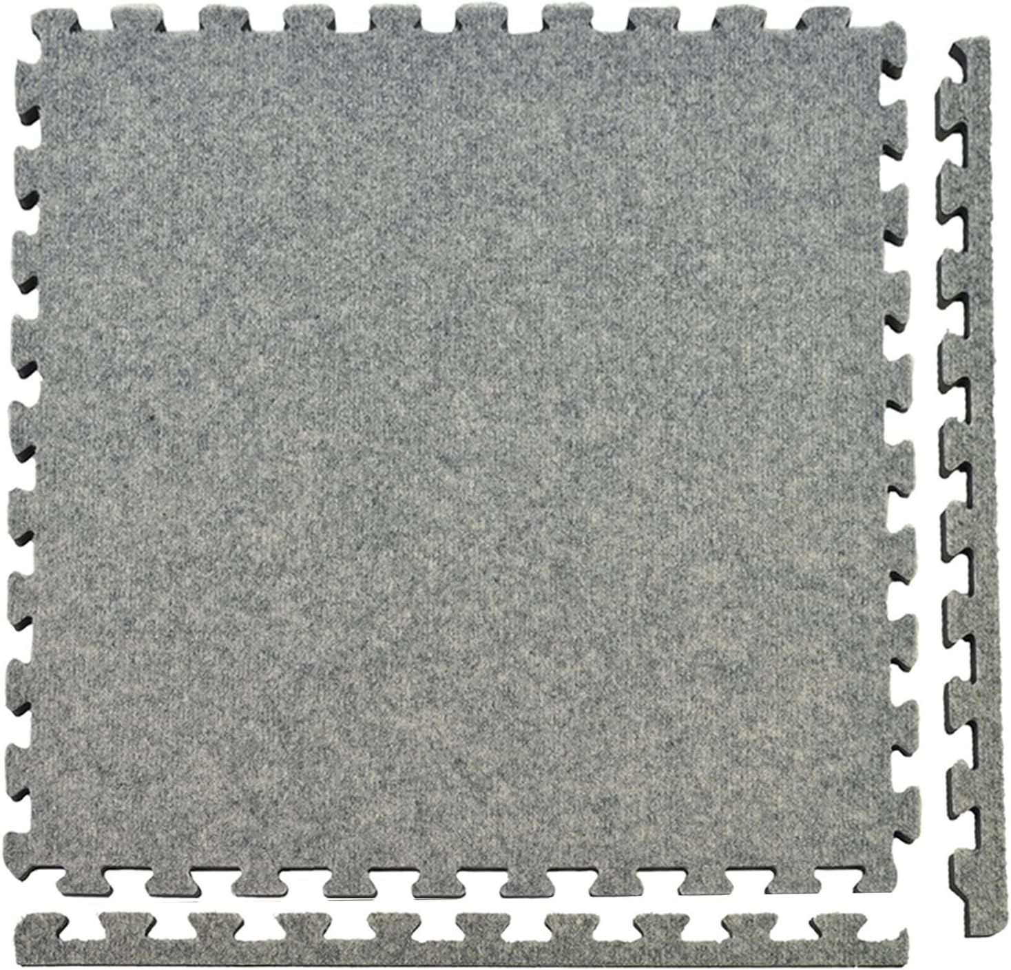 Royal Light Gray Polyester Interlocking Carpet Tiles 24x24