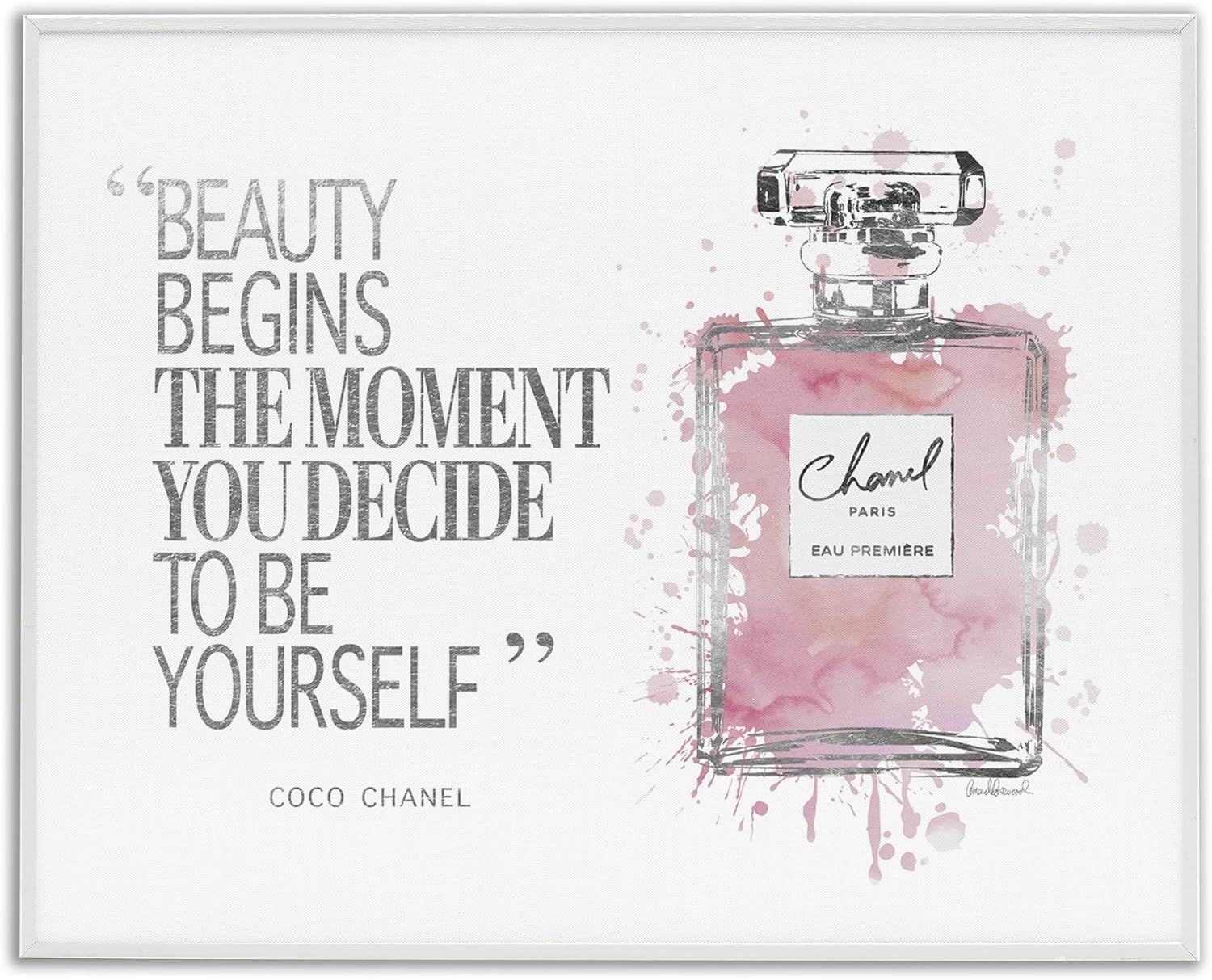 Beauty Begins Pink Perfume Quote Canvas Print