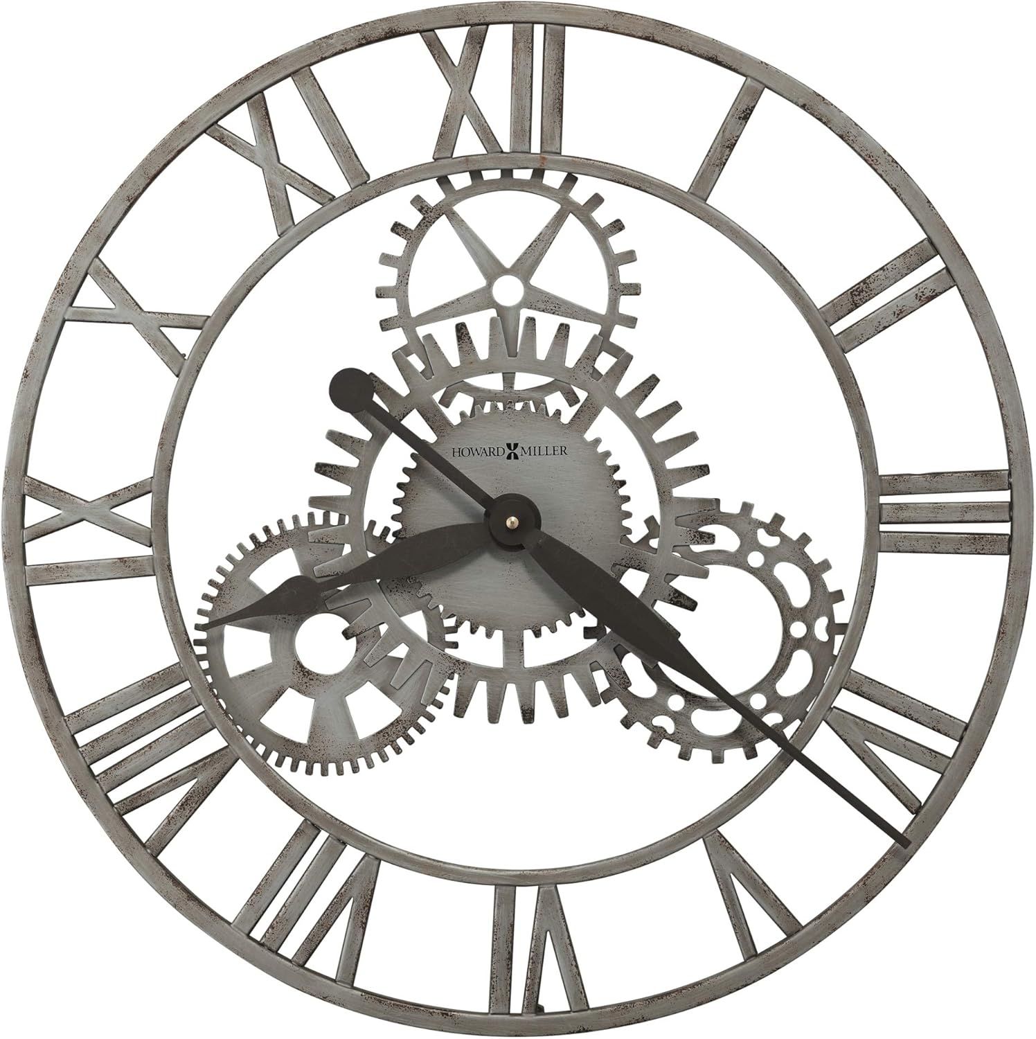 Sibley 20'' Antique Silver Iron Wall Clock