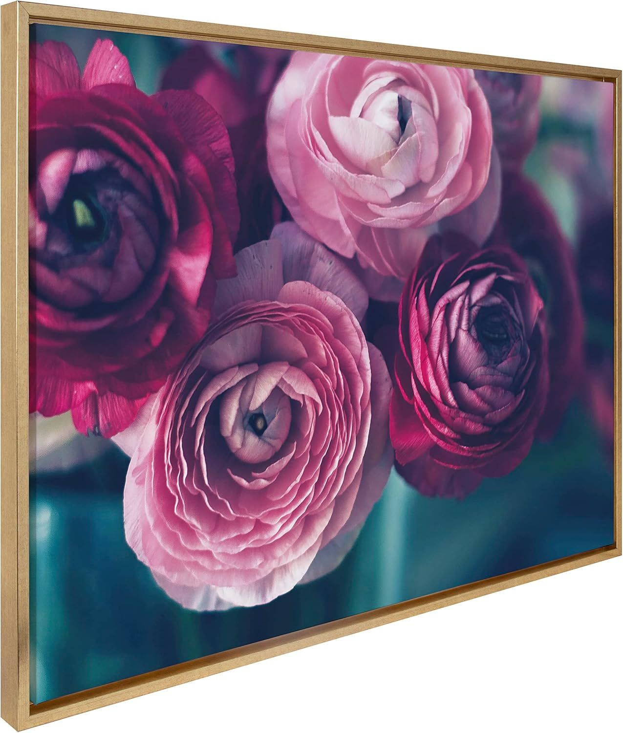 Gold Framed Floral Canvas Wall Art, 28x38