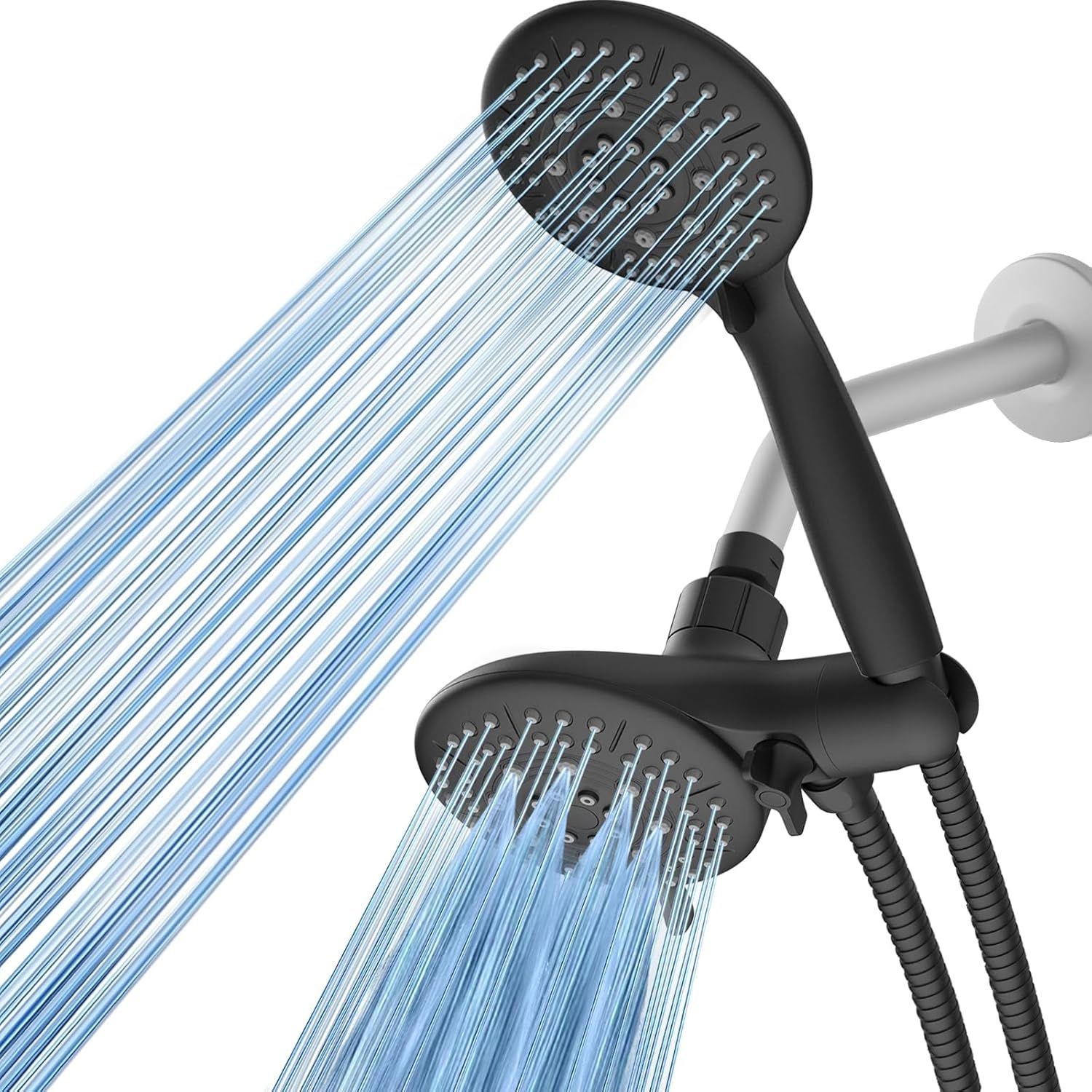 Matte Black Dual 2-in-1 Handheld and Rain Shower Head Combo