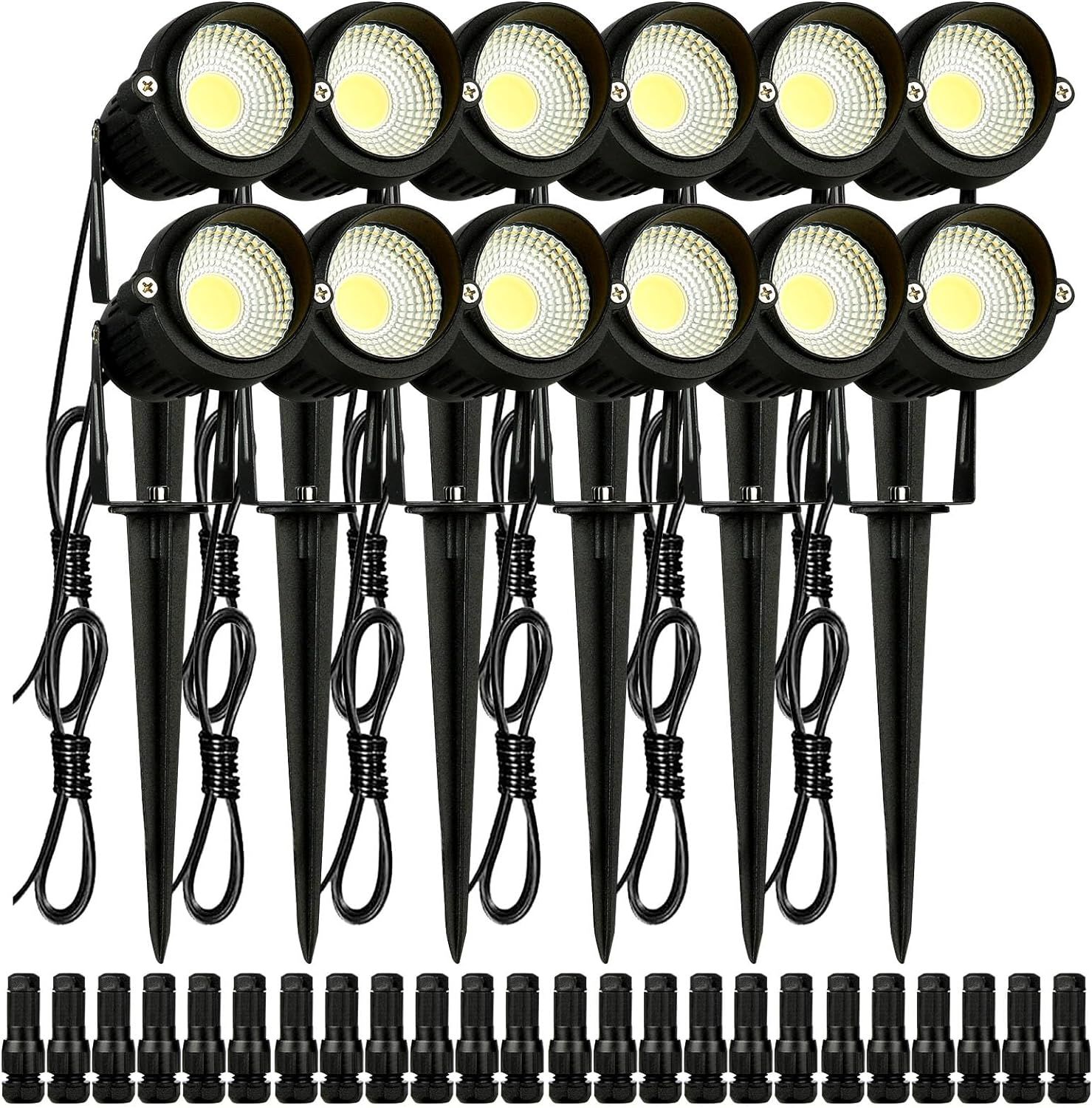 Multipack Low Voltage LED Pathway Spotlights in Aluminum