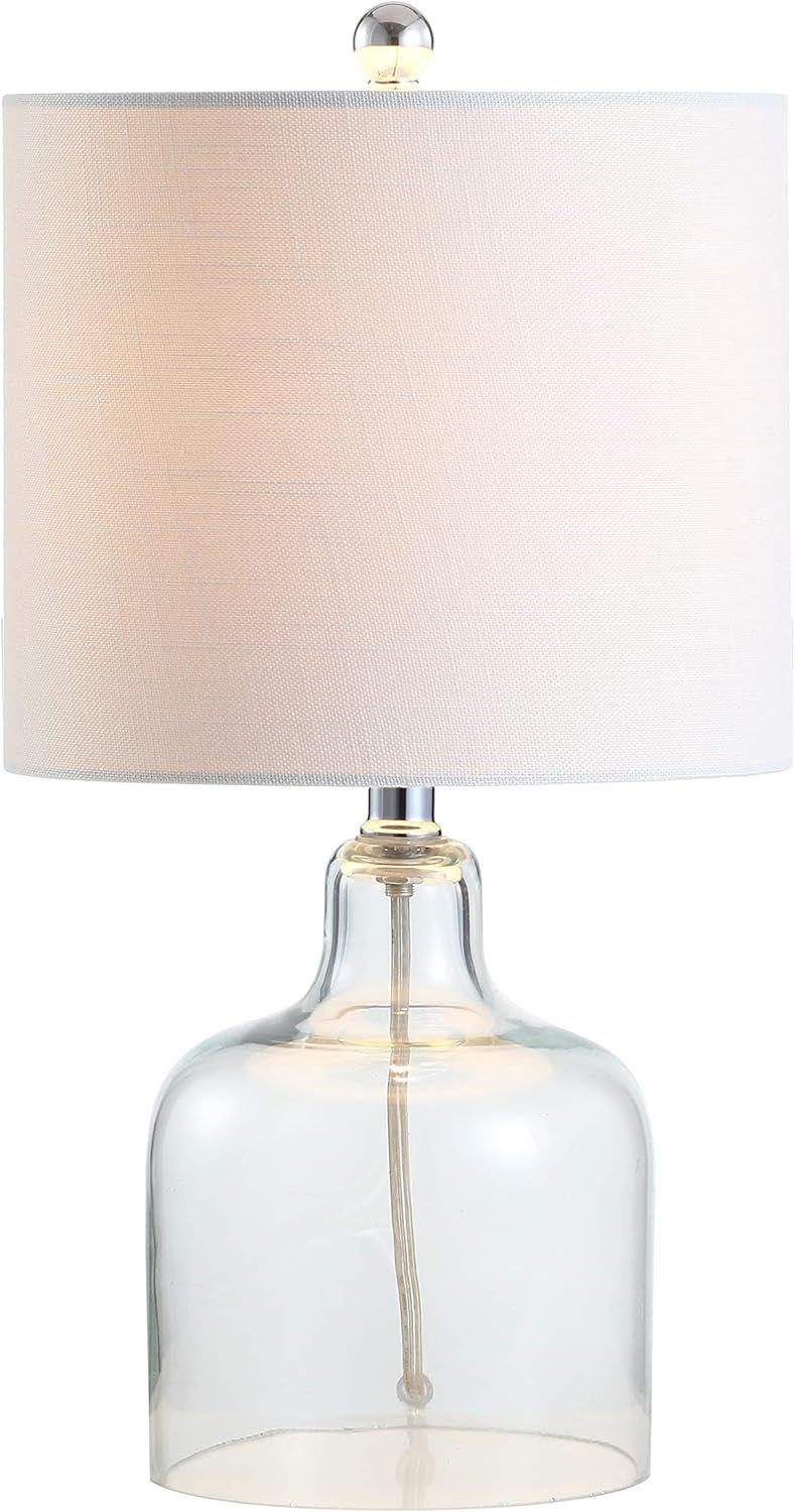 Gemma 19" Clear Glass Bell Table Lamp with White Shade