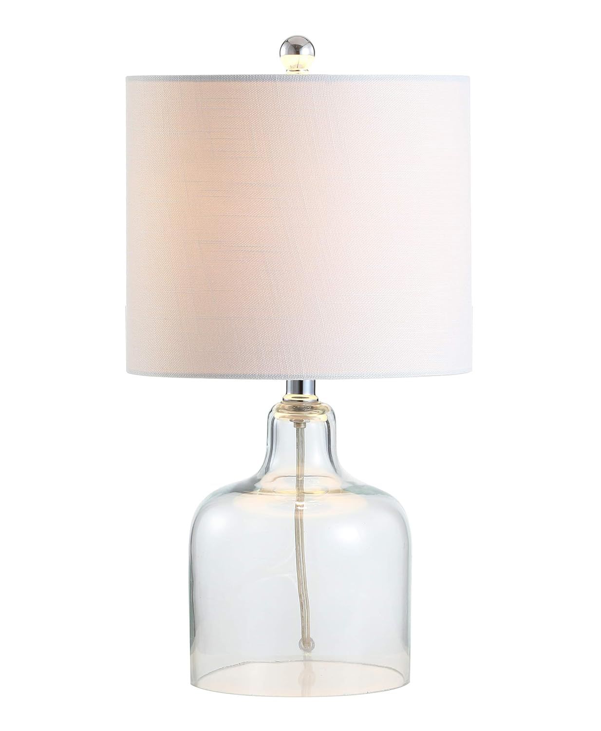 Gemma 19" Clear Glass Bell Table Lamp with White Shade