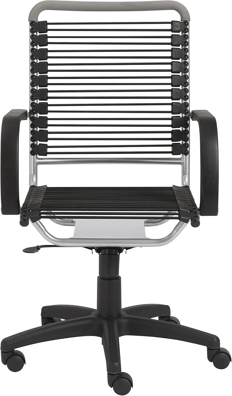 Black Aluminum High Back Swivel Bungee Office Chair