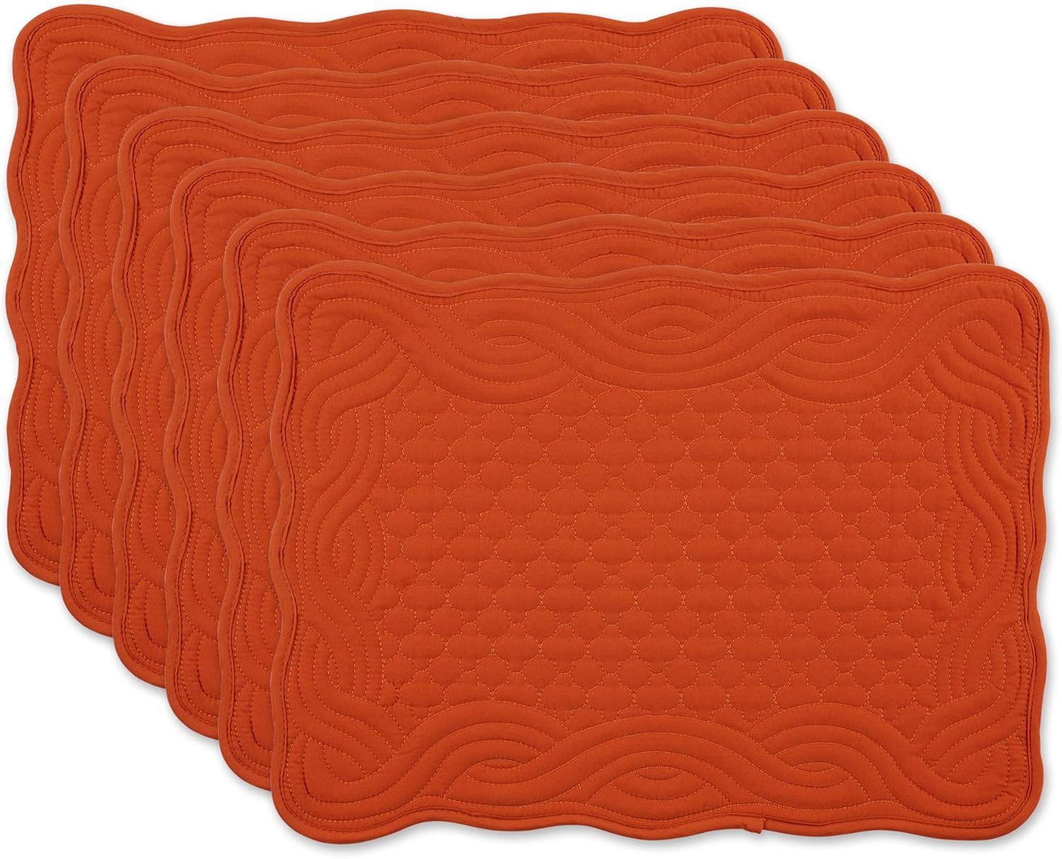 Pumpkin Spice Quilted Fabric Fall Placemats Set of 6