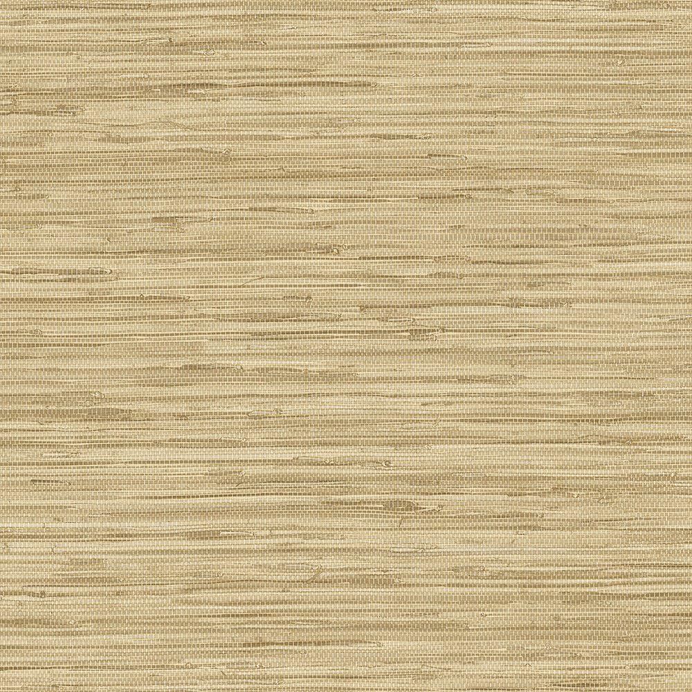 Beige Embossed Faux Grasscloth Vinyl Wallpaper