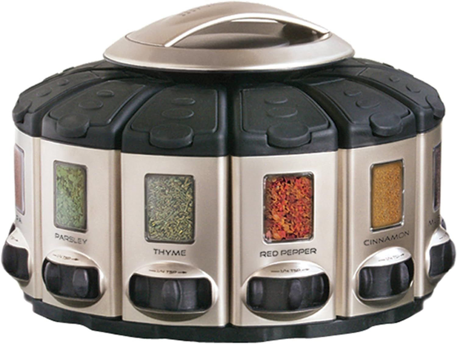 Satin Auto-Measure Revolving Spice Carousel with 12 Canisters