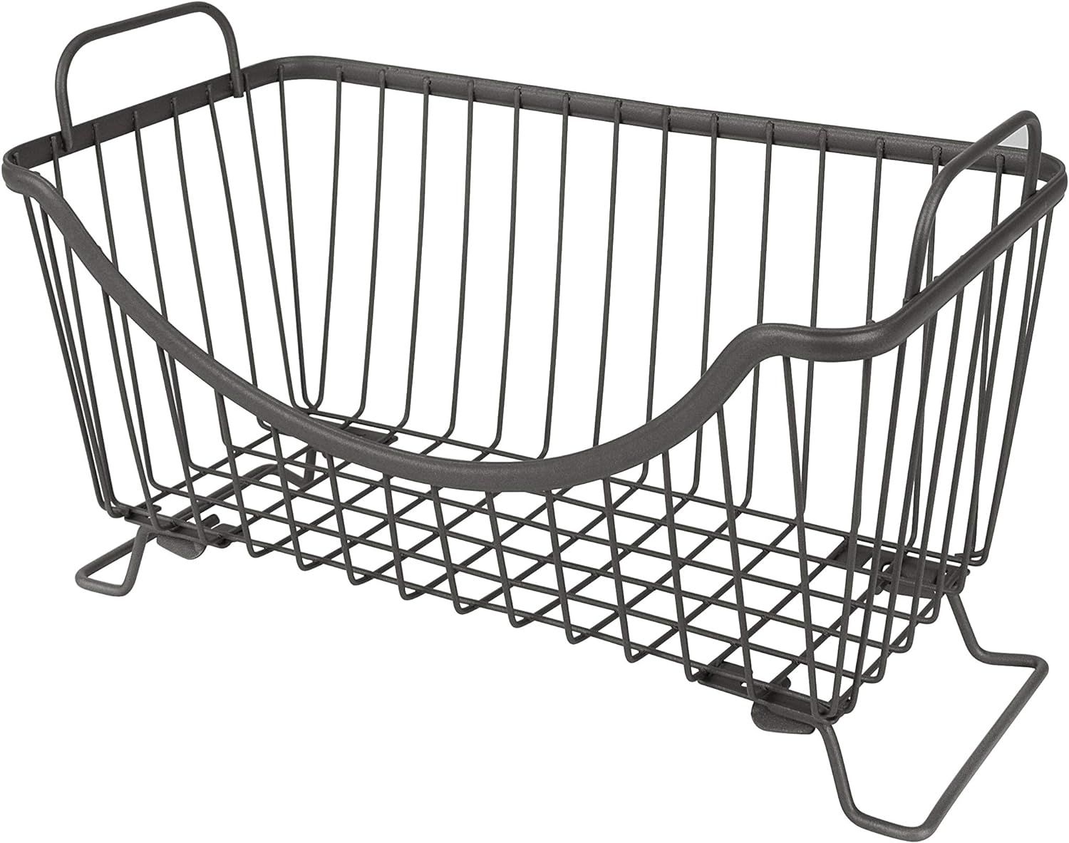 Ashley Small Industrial Gray Stackable Wire Basket with Handles