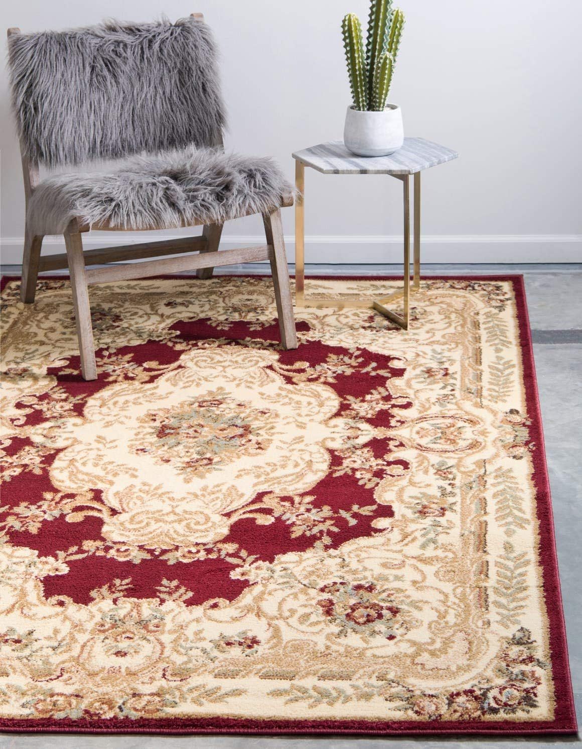 Regal Medallion 9' x 12' Red Synthetic Area Rug