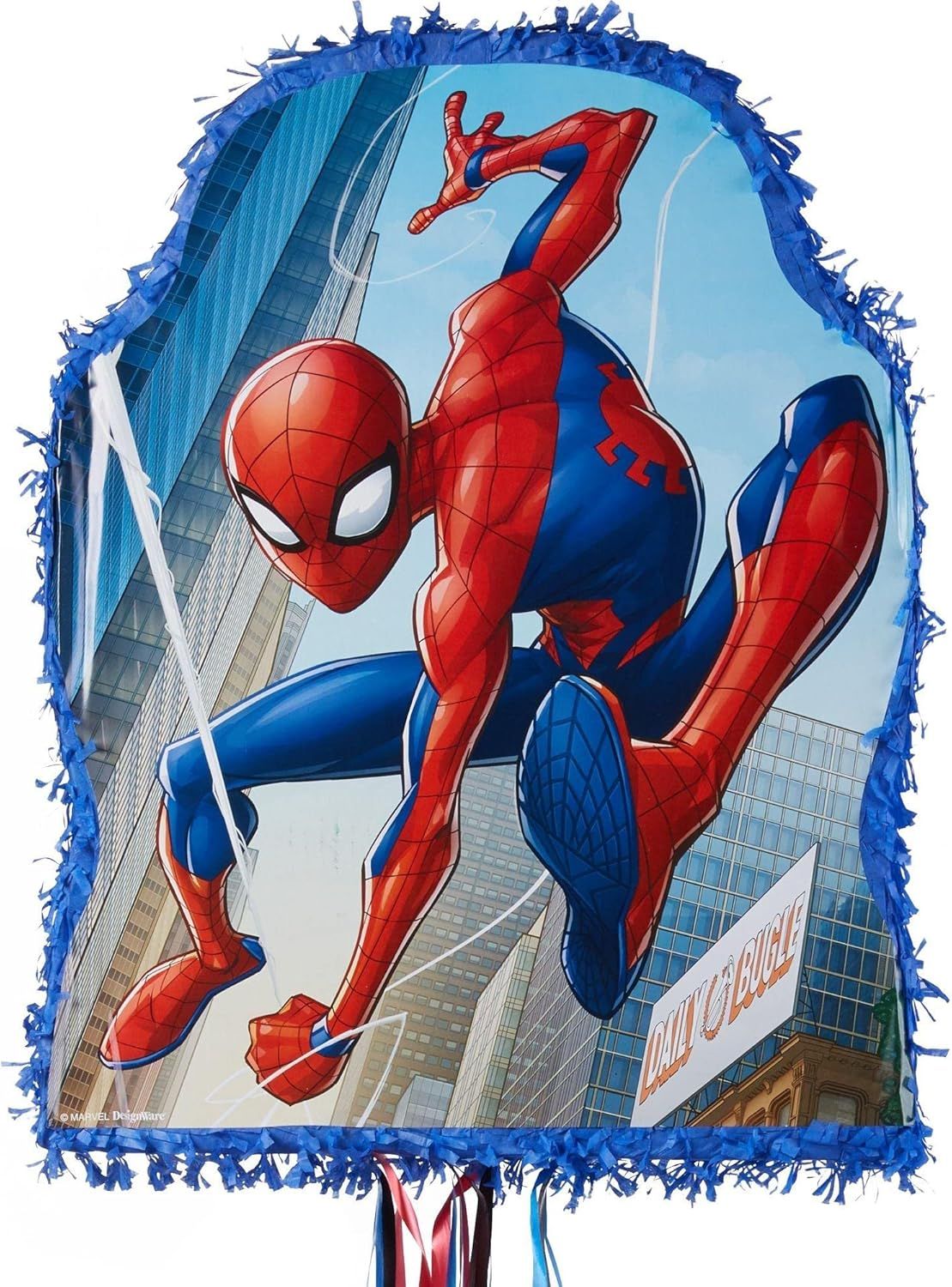 Spider-Man Blue and Red Pull String Pinata Party Activity