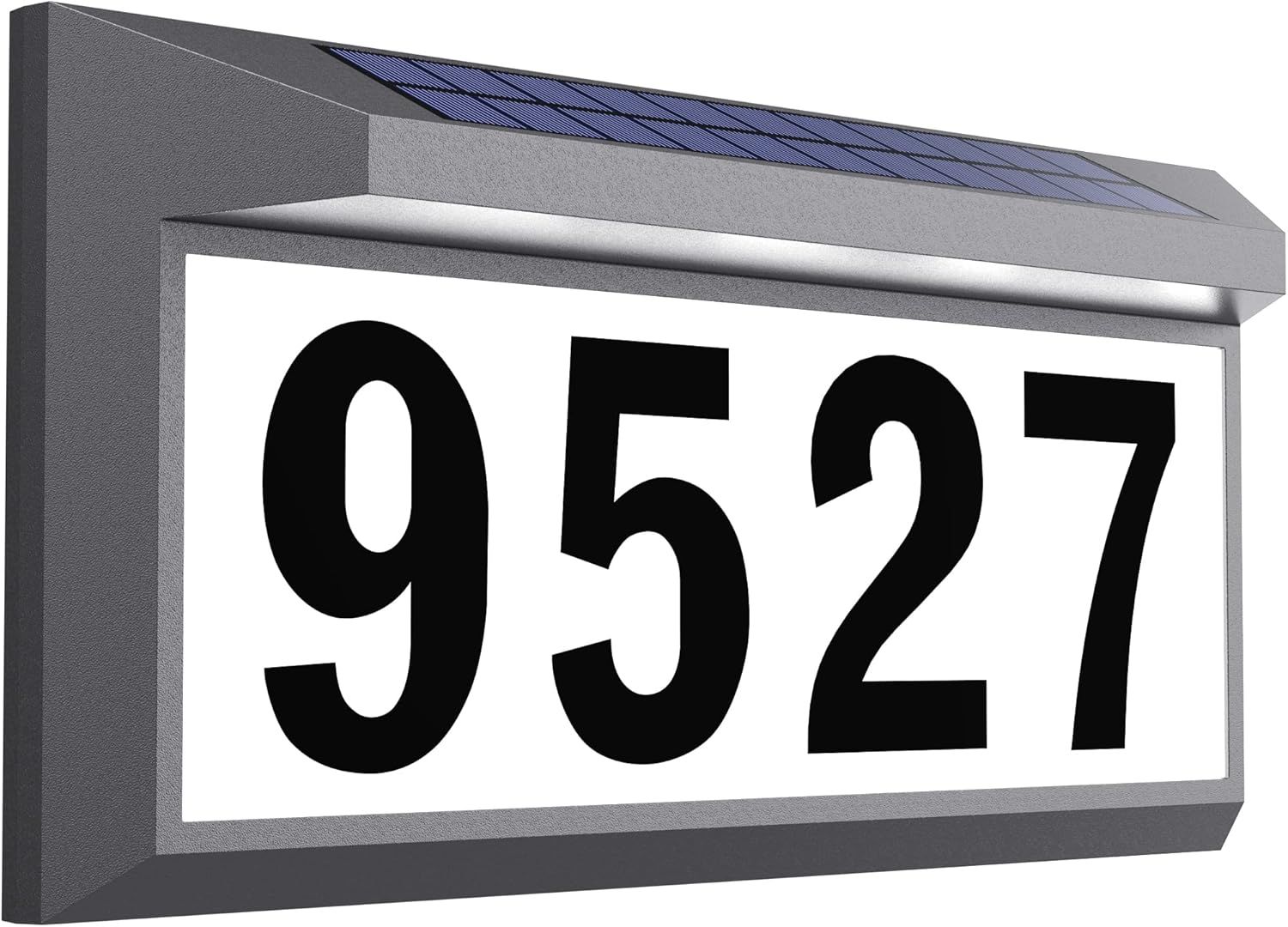 Gray Metal Solar LED Address Plaque with White Light