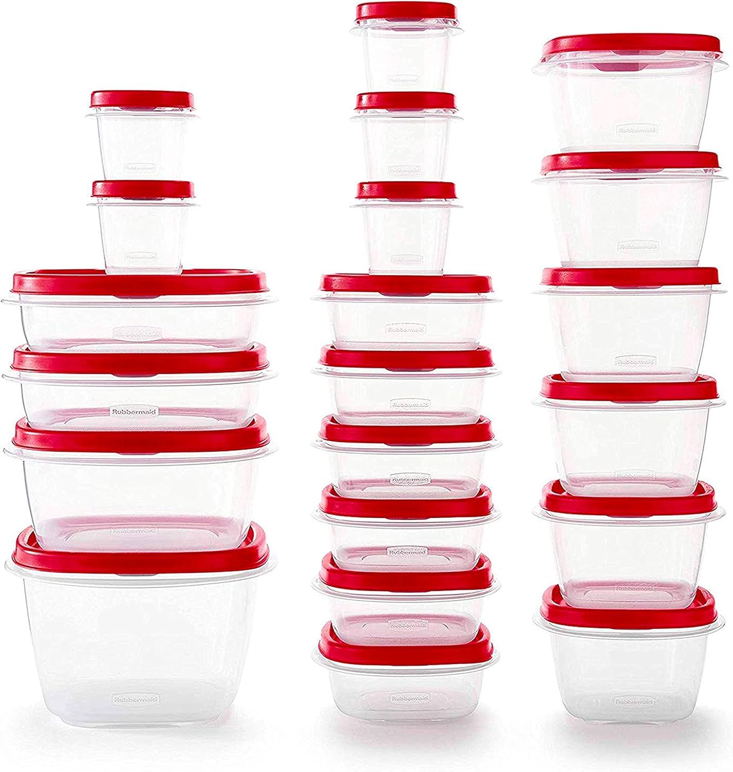 42-Piece Red BPA-Free Food Storage Container Set