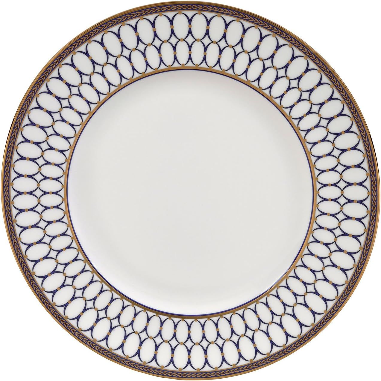 Blue and Gold Porcelain 10.75" Dinner Plate