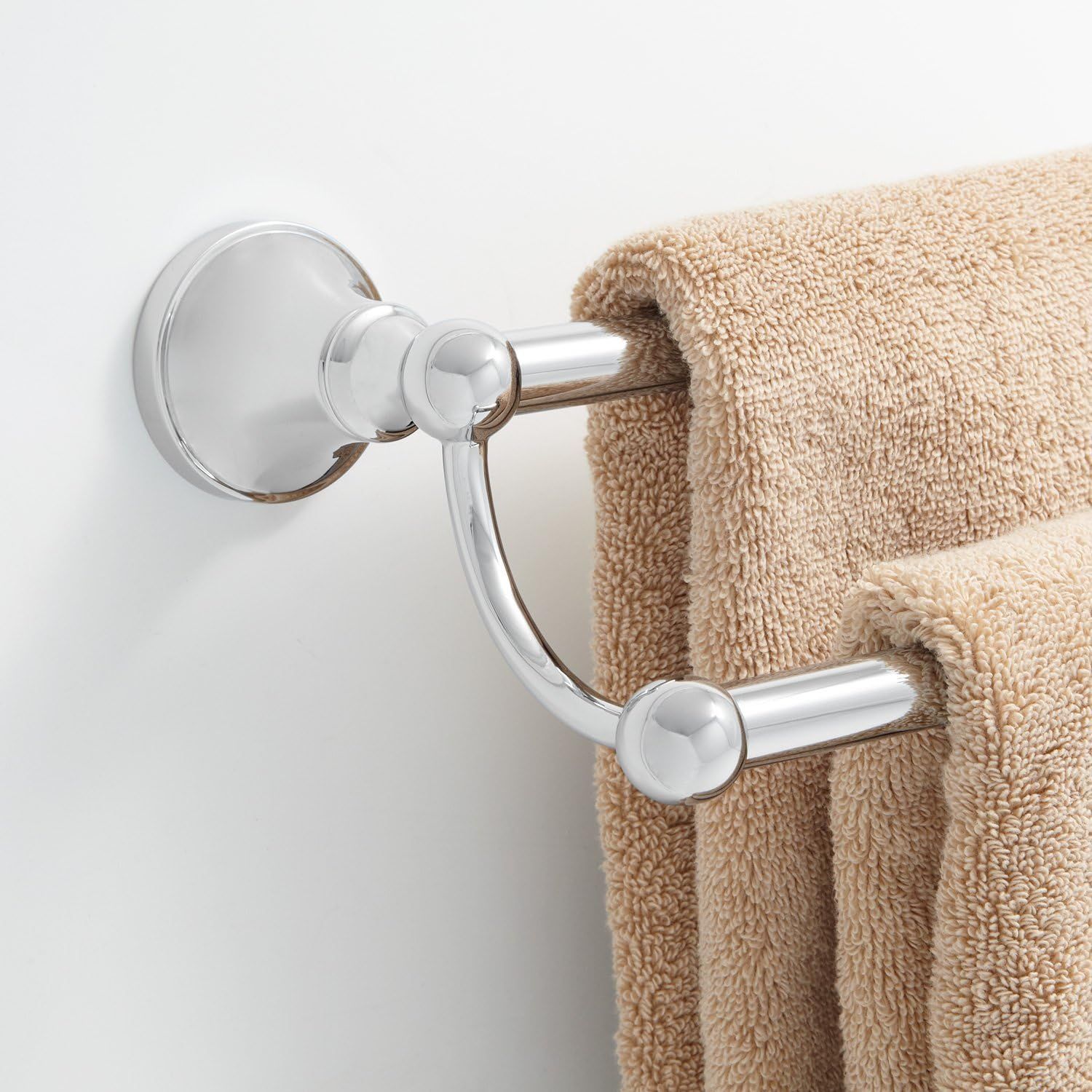 Seattle 18'' Chrome Double Towel Bar with Solid Brass Construction