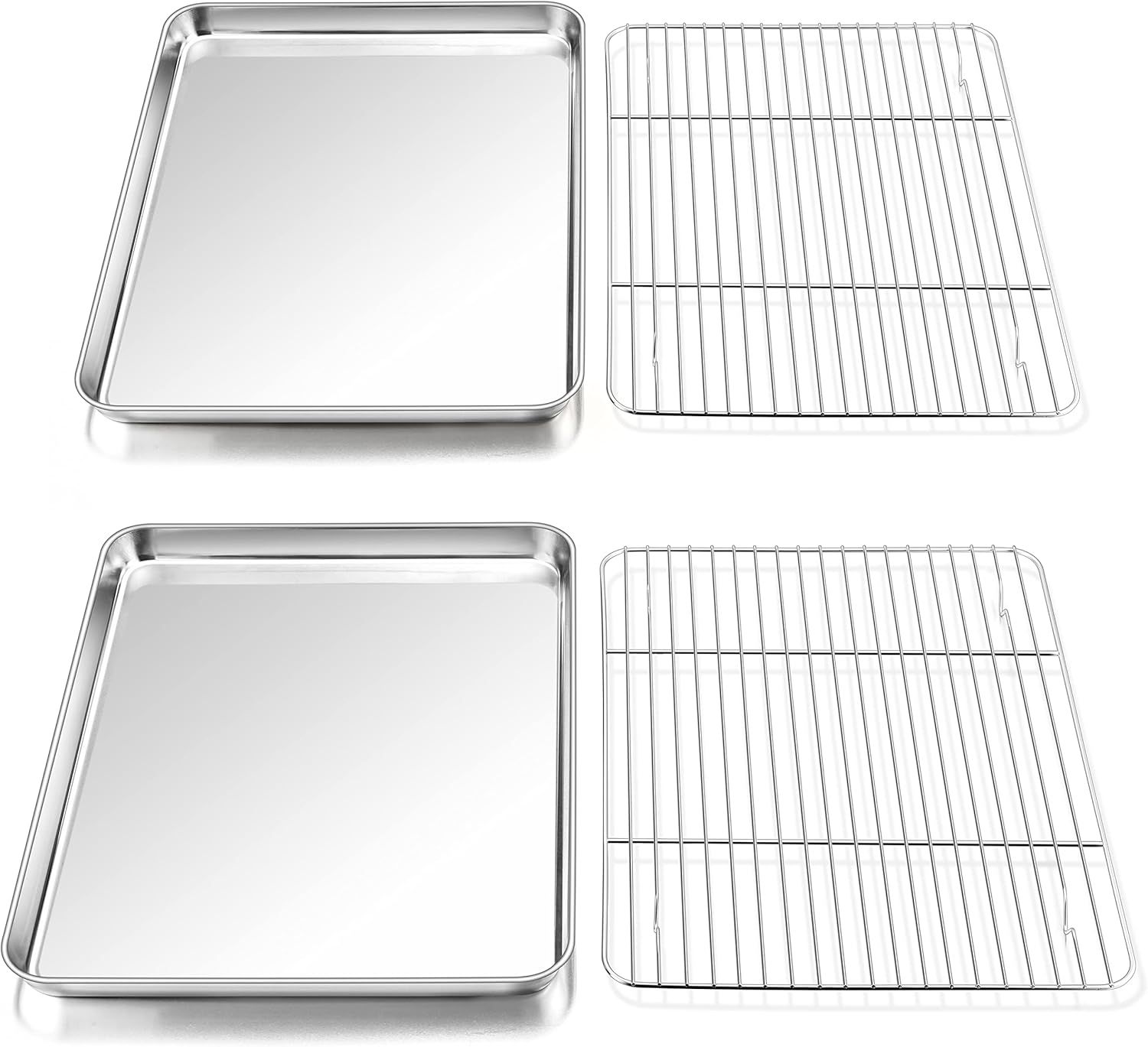 Stainless Steel and Aluminum Baking Sheet Set with Racks