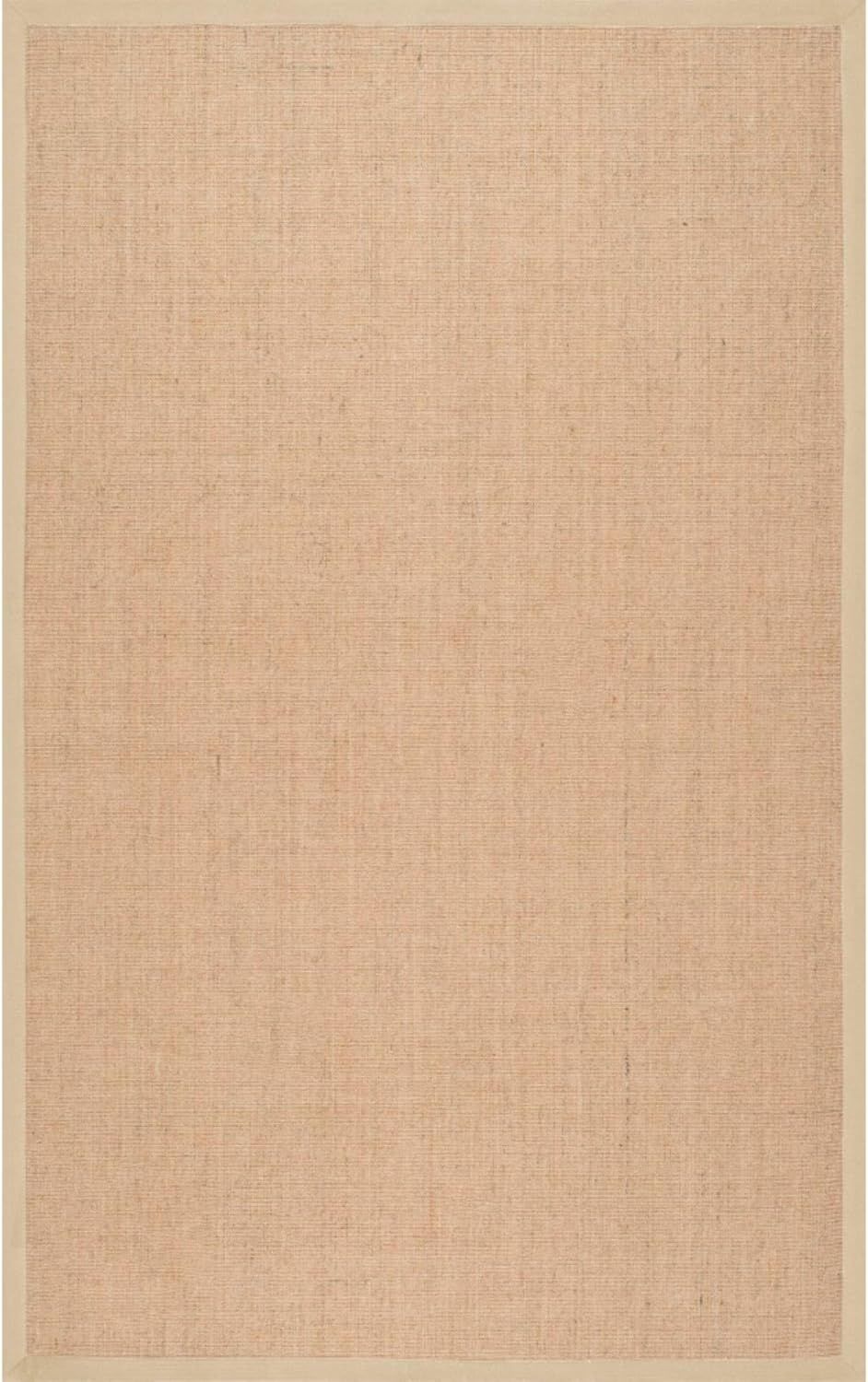 Beige Flat Woven Reversible Cotton 6' x 9' Area Rug