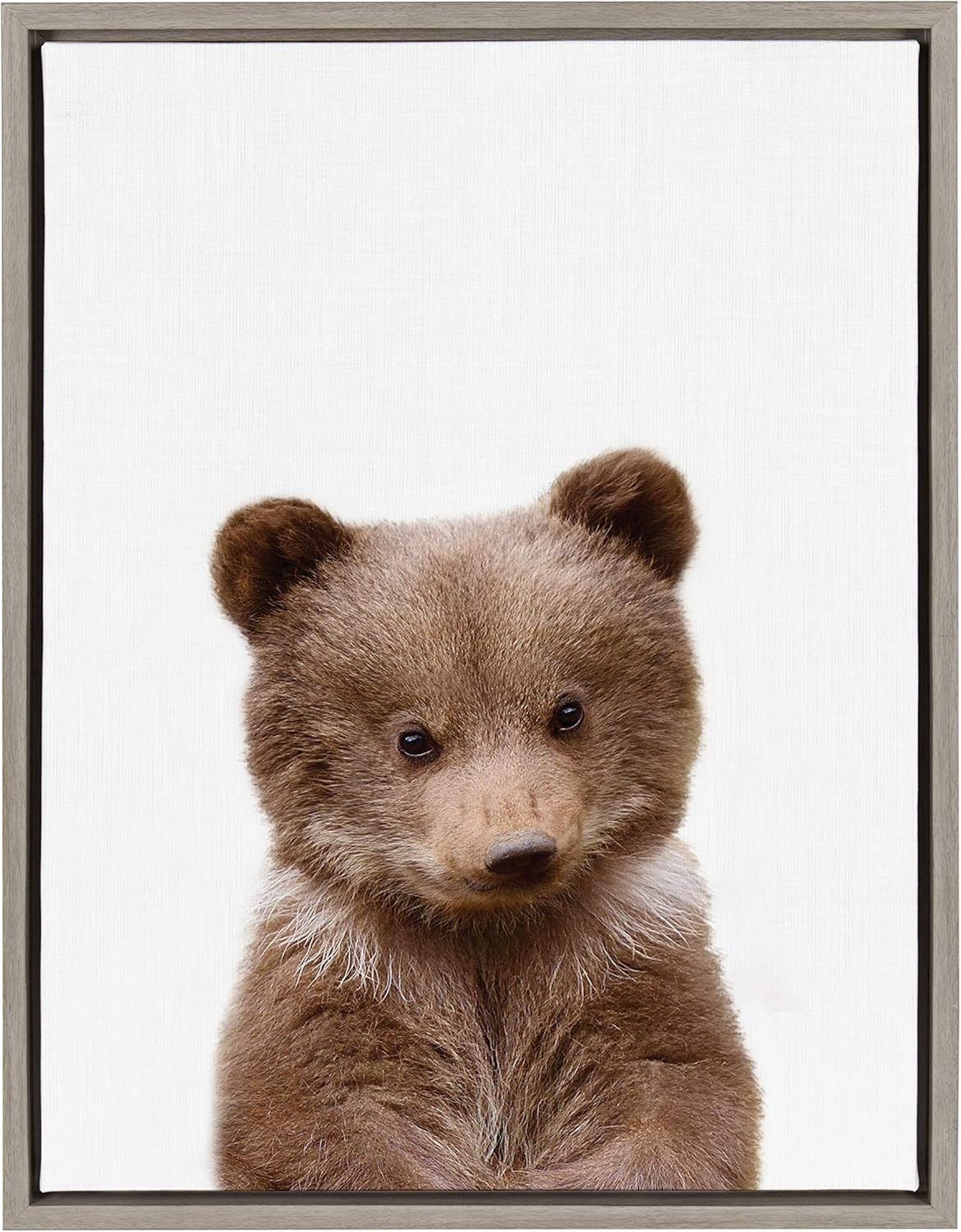 Baby Bear Animal Print Framed Canvas Wall Art