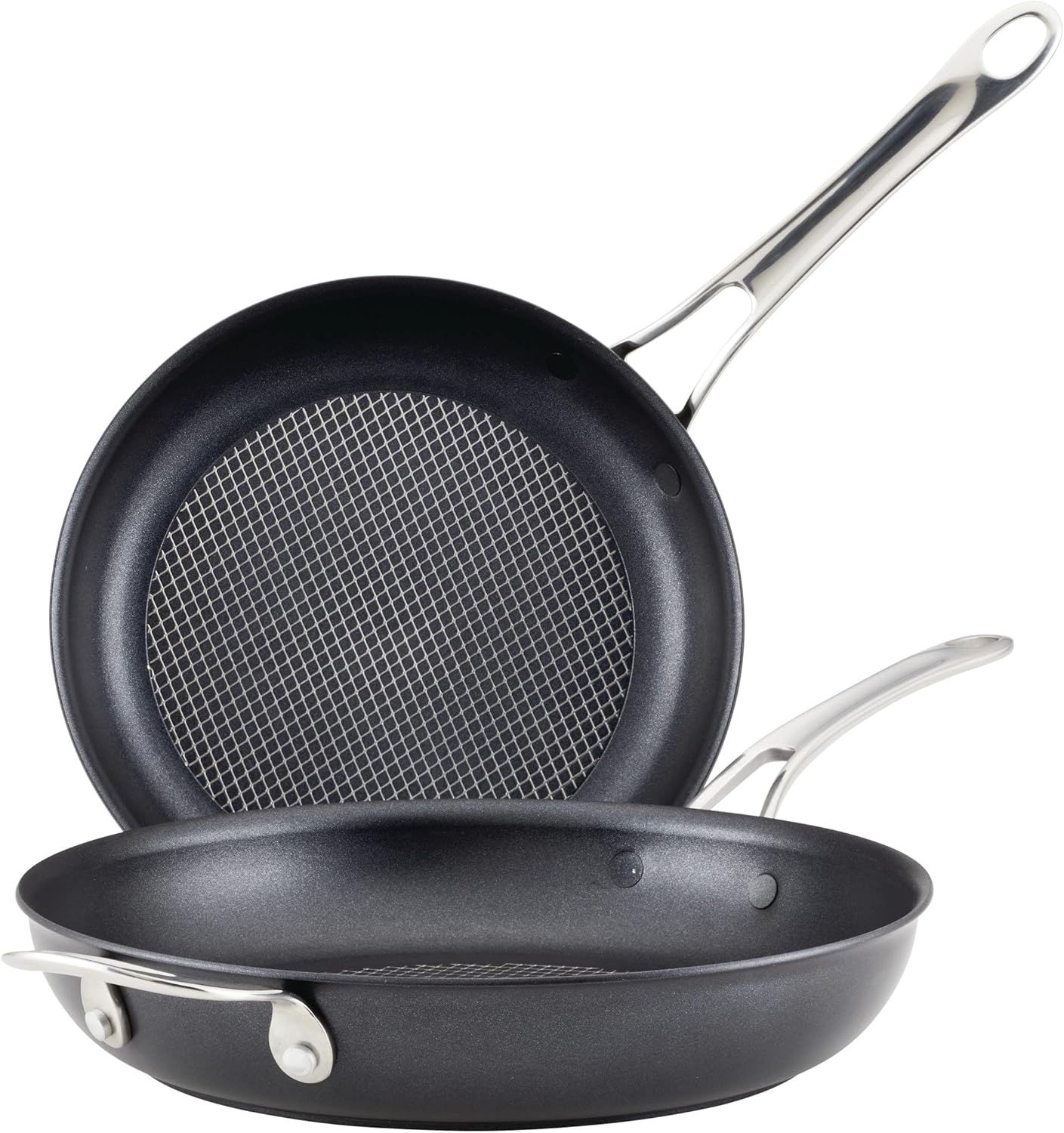 Anolon X Dark Gray 10" and 12" Nonstick Stainless Steel Frying Pan Set