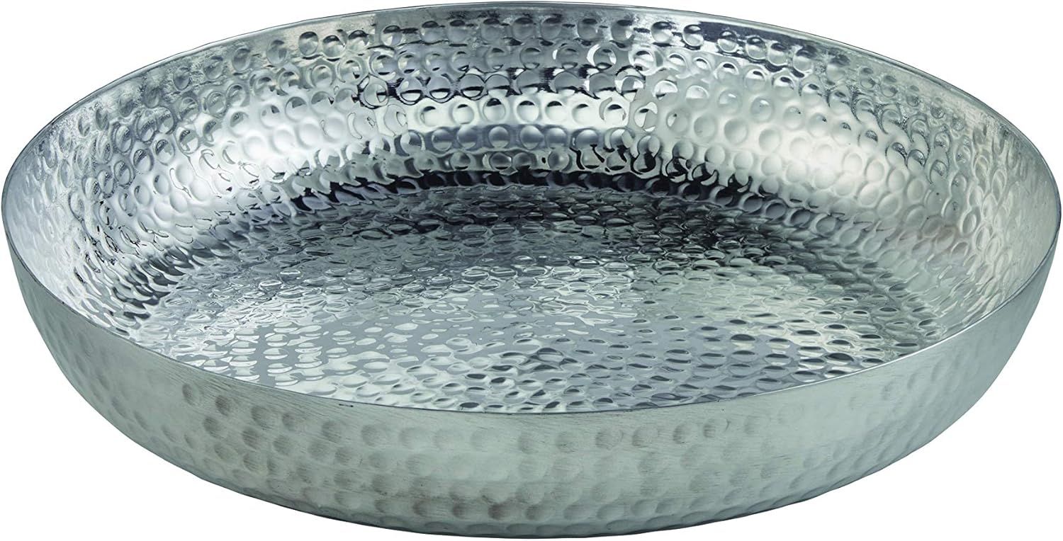 14'' Silver Hammered Aluminum Seafood Tray