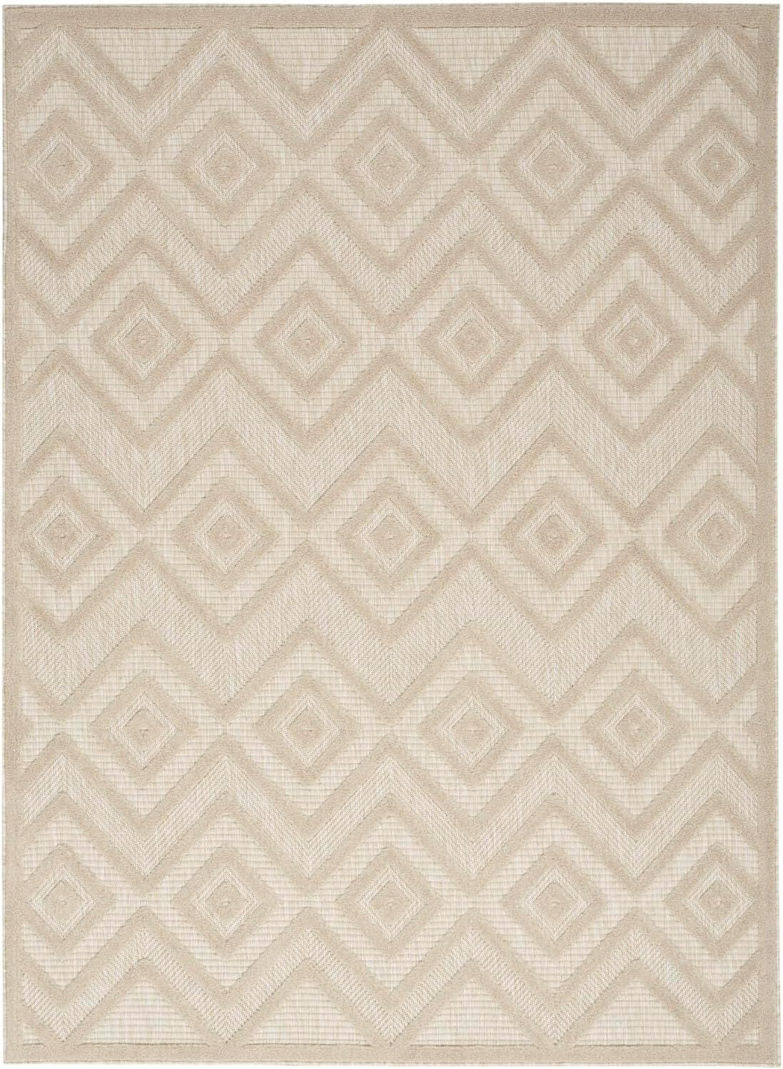 Cream Diamond Flat Woven Synthetic 6' x 9' Area Rug