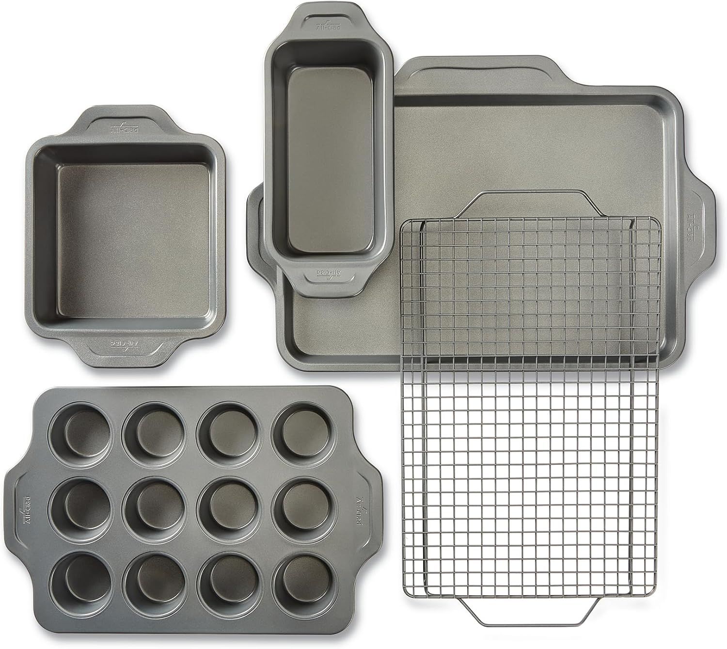 All-Clad 5-Piece Gray Nonstick Bakeware Set with Cooling Rack