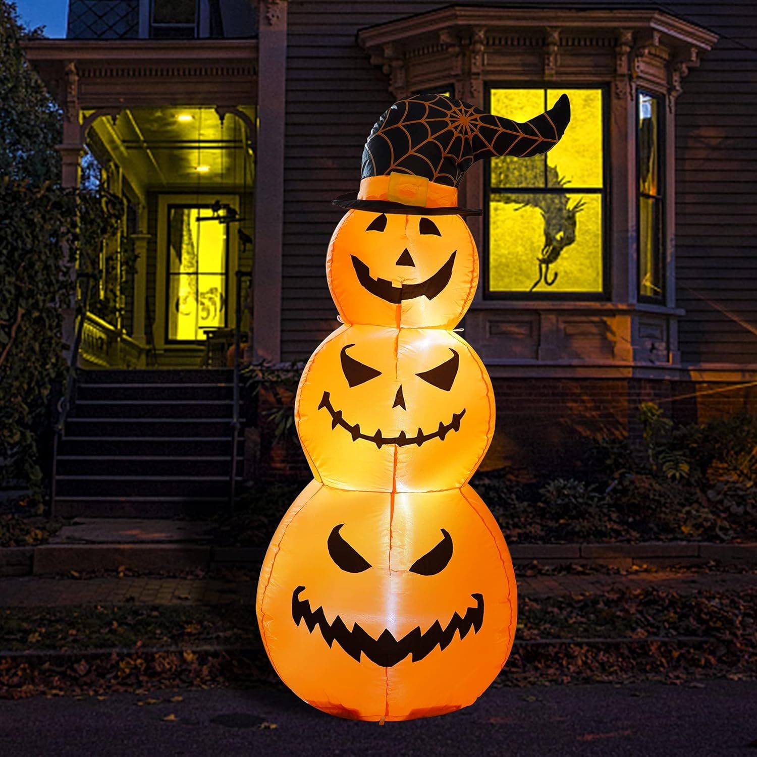 5 FT Halloween Inflatable Stacked Pumpkins with LED Lights