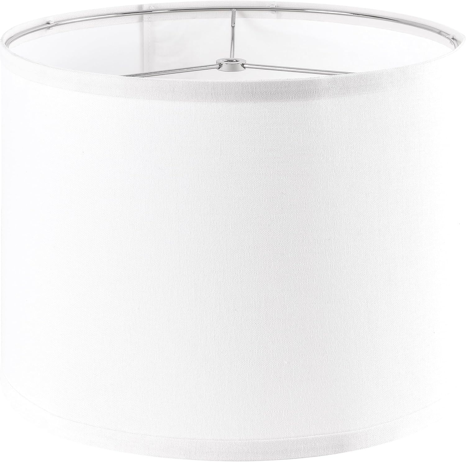 Pure White Medium Drum Linen Table Lamp Shade