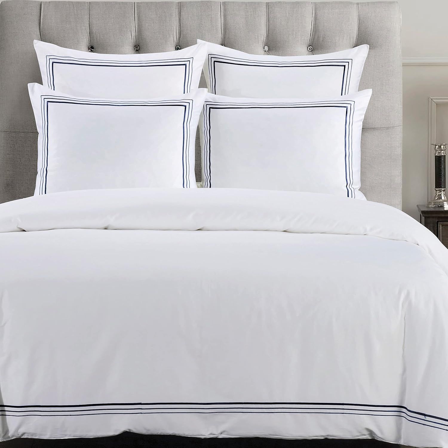 Twin White Cotton Embroidered Bedspread Cover Set