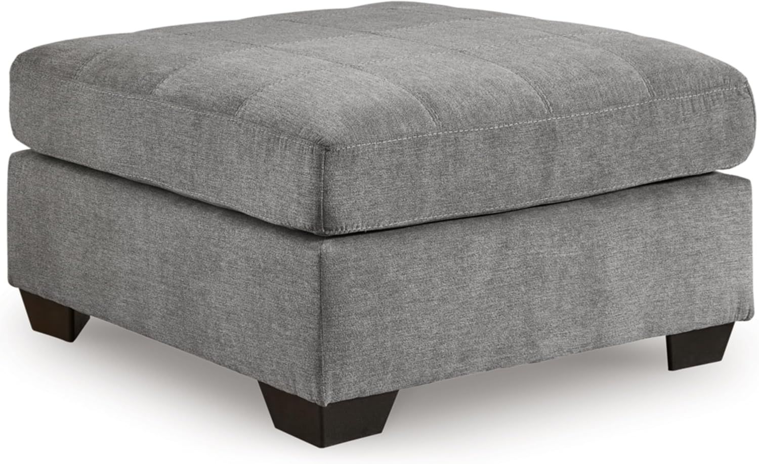 Gray Upholstered Square Oversized Accent Ottoman