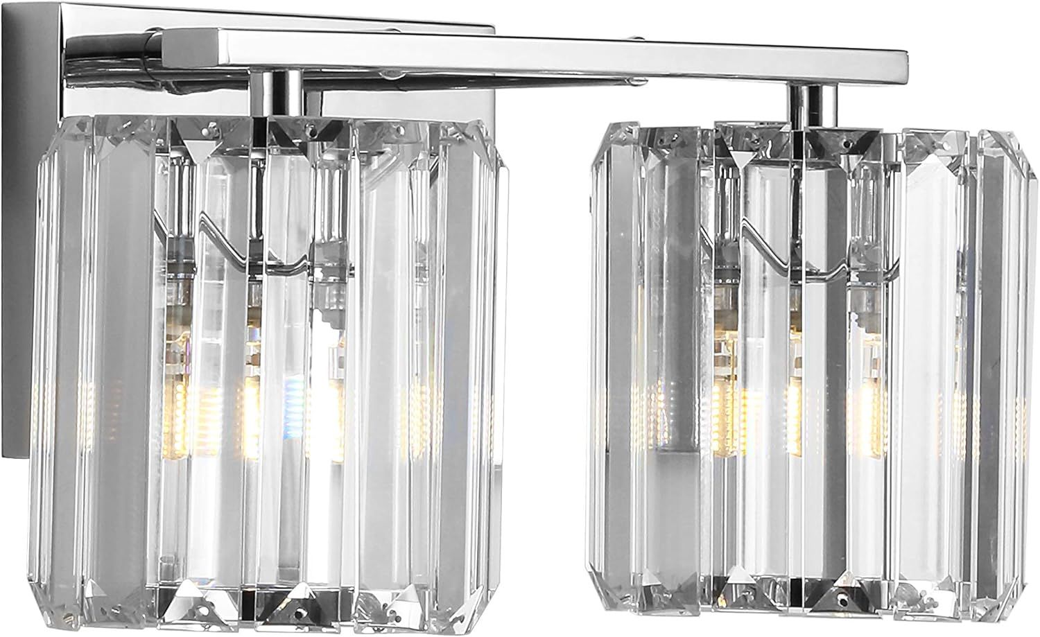 Coco Prism 13.5" Chrome Crystal Square LED Vanity Light