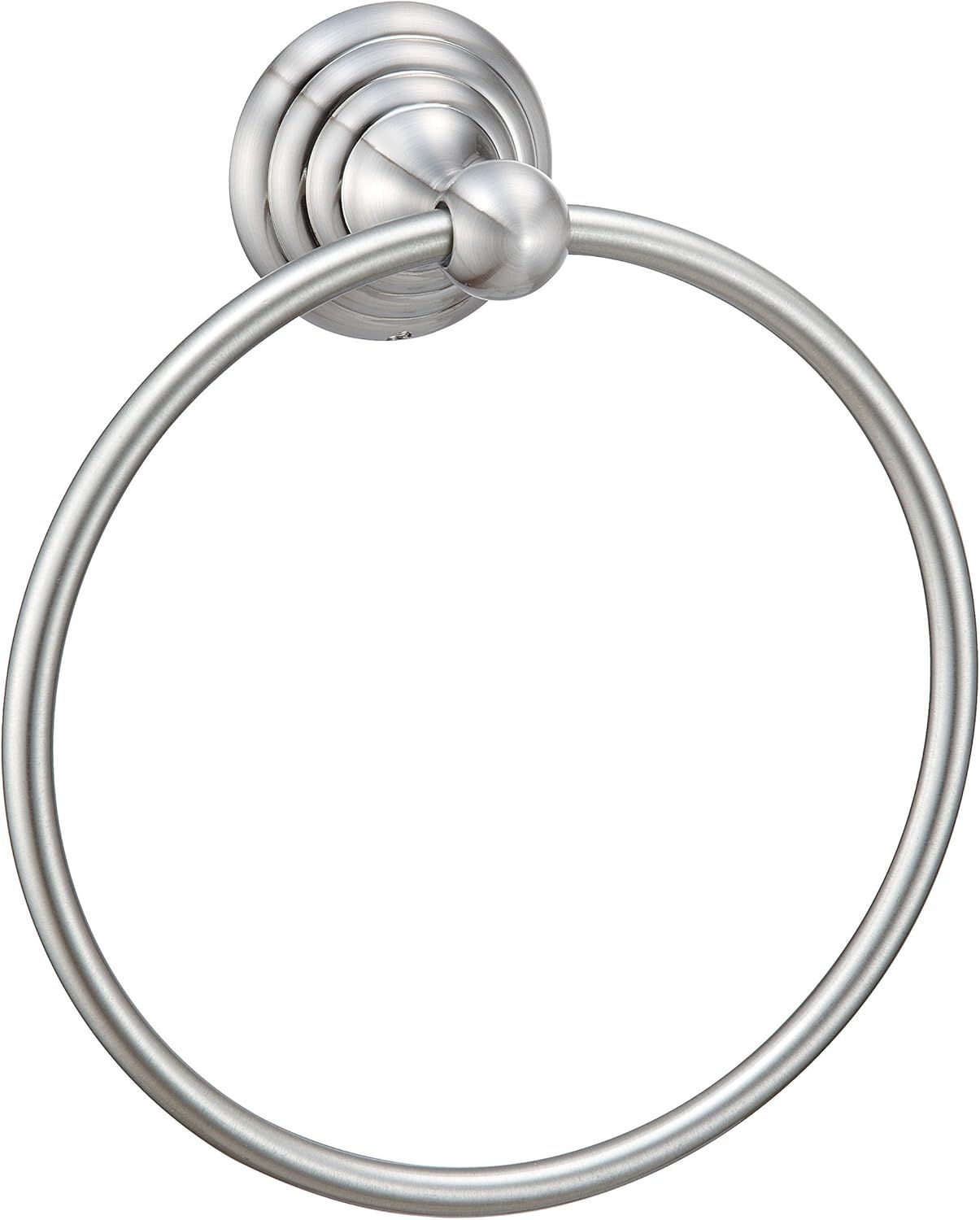 Satin Nickel Wall Mounted Towel Ring with Chrome Finish