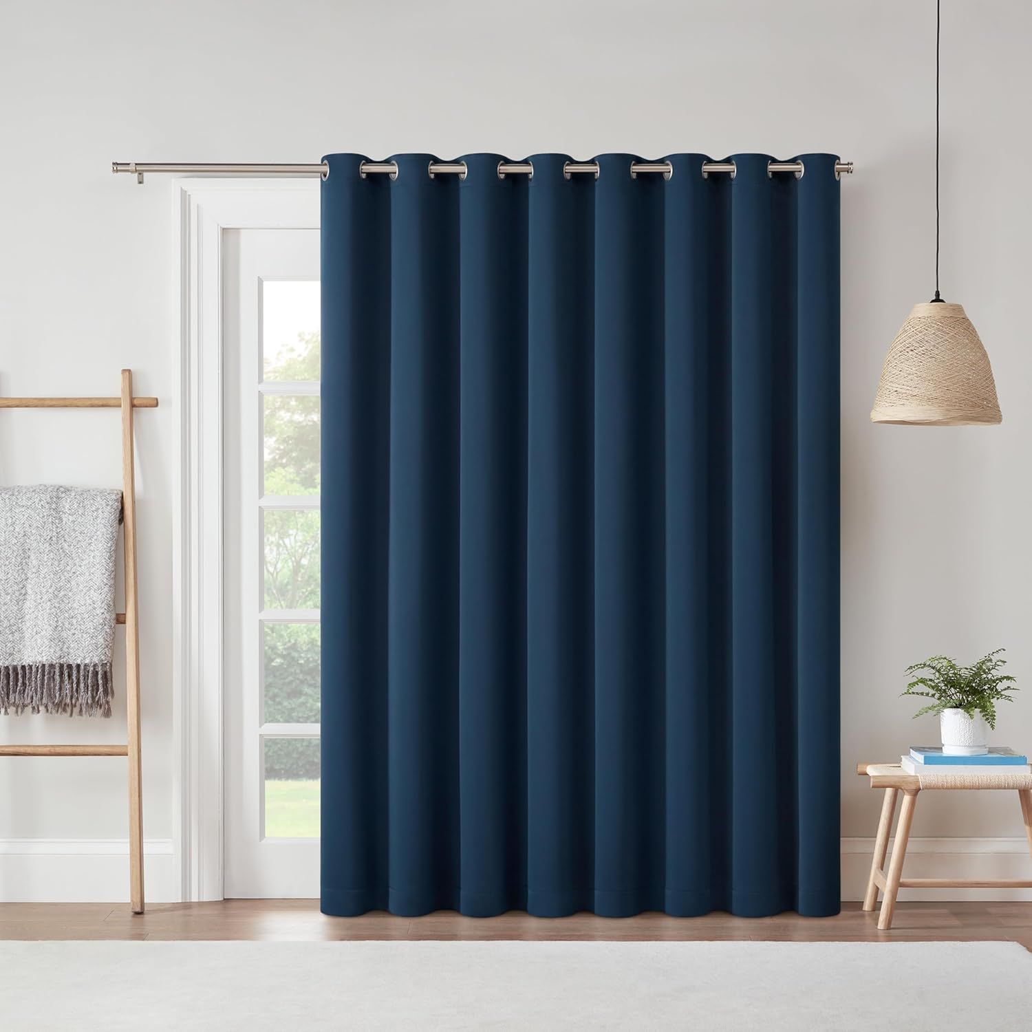 Indigo Blackout Grommet Extra Wide Patio Door Curtain Panel 84" x 100"