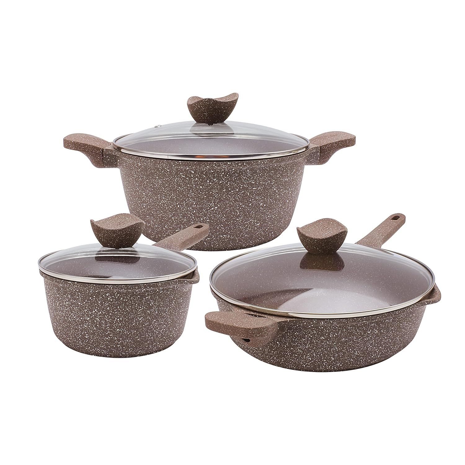 Speckled Black Non-Stick Cast Aluminum 6-Piece Cookware Set