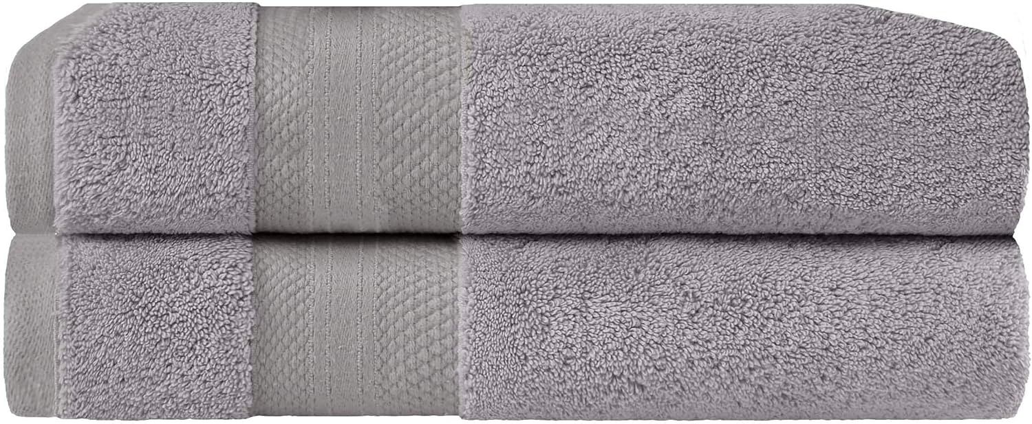 Oversized Grey Turkish Cotton 2-Piece Bath Sheet Set