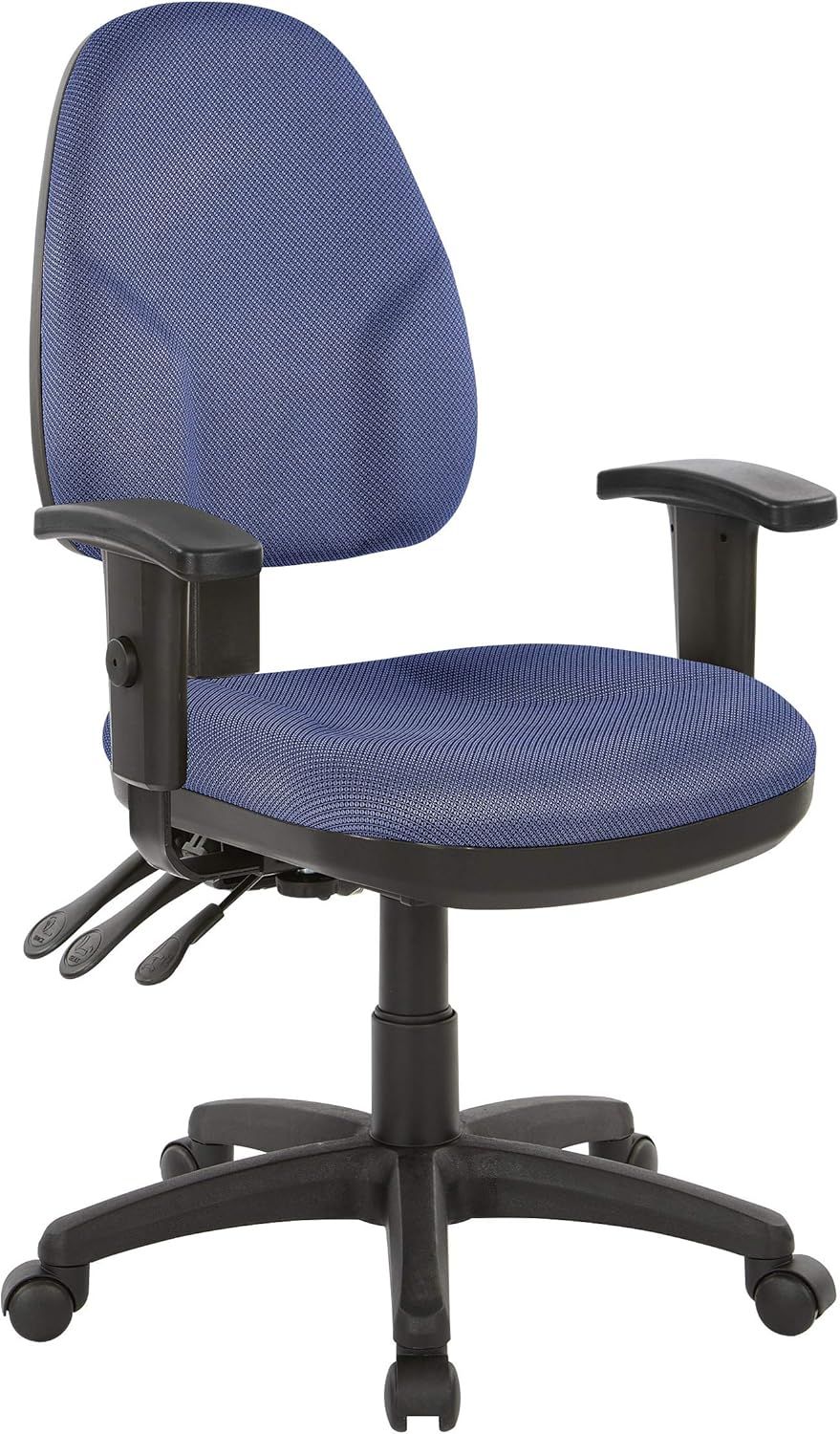 Ergonomic Blue Galaxy Fabric Swivel Office Chair with Adjustable Arms