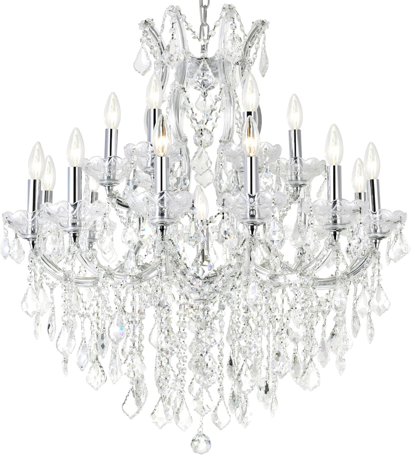 Maria Theresa 19-Light Chrome Crystal Chandelier